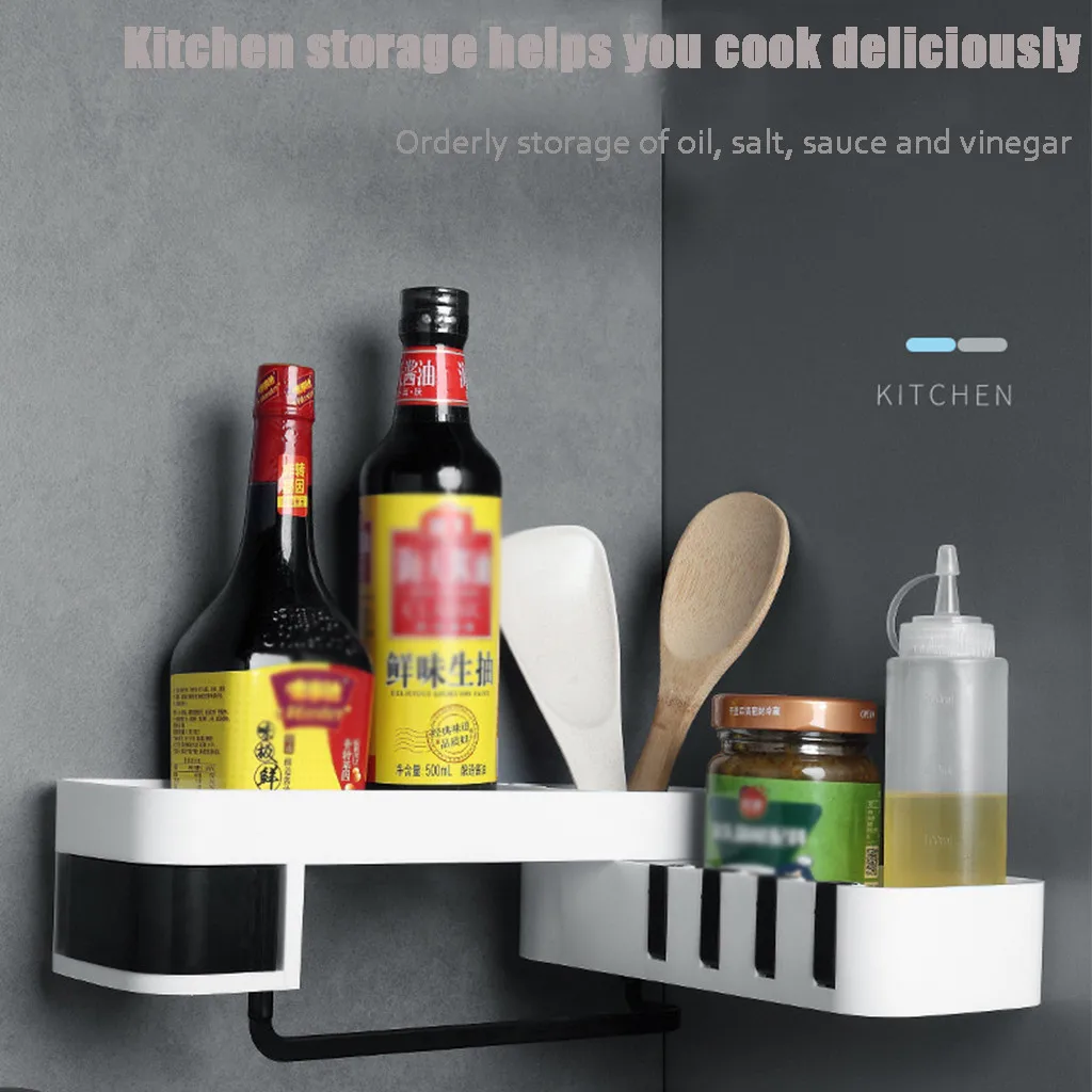 Shelves Bathroom Organizer Bath 2019 New Multifunctional bathroom kitchen 180°Rotatin shelf with 4 hook cassette #45 | Дом и сад