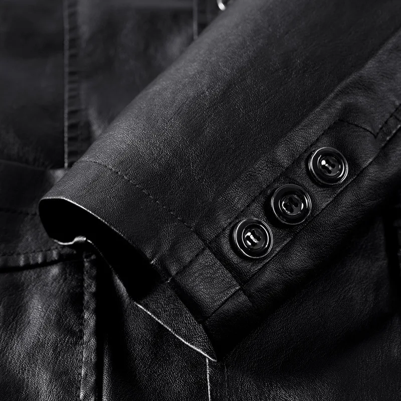 Мужской кожаный костюм теплая омытая кожаная куртка Молодежная Chaqueta De Cuero Para Hombre