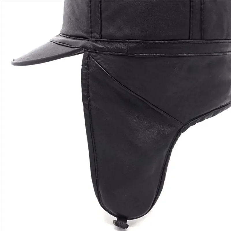 SHALUOTAOTAO мужская шапка шляпа из натуральной кожи зимние Утепленные шапки-бомберы модные овчины теплые наушники папа