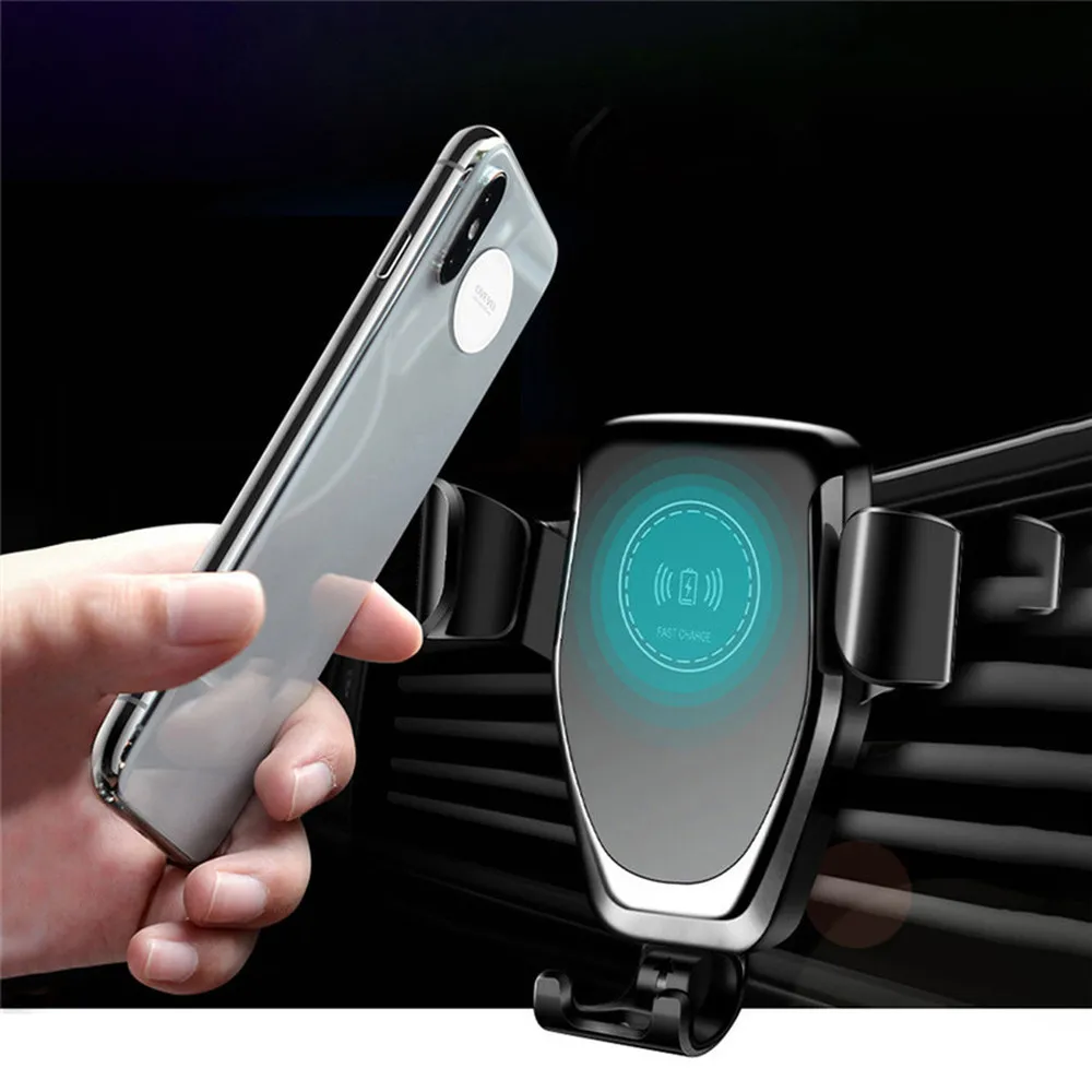 10w Car Mount Qi Wireless Charger For Iphone Xs X Xr 8 Air Vent Fast
