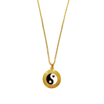 

European and American Fashion Taiji Yin and Yang Necklace Simple Pendant Japanese and South Korean Style Necklace