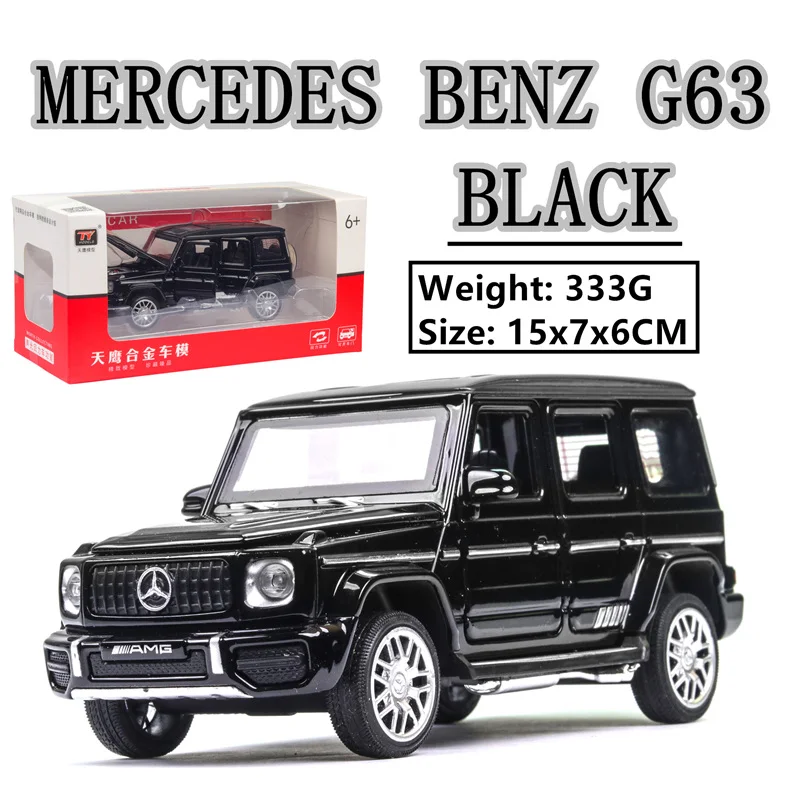 Черный 1:32 Mercedes-Benz G63G65 внедорожный сплав звук и светильник модель автомобиля коллекция подарок выдвижной автомобиль - Цвет: Черный