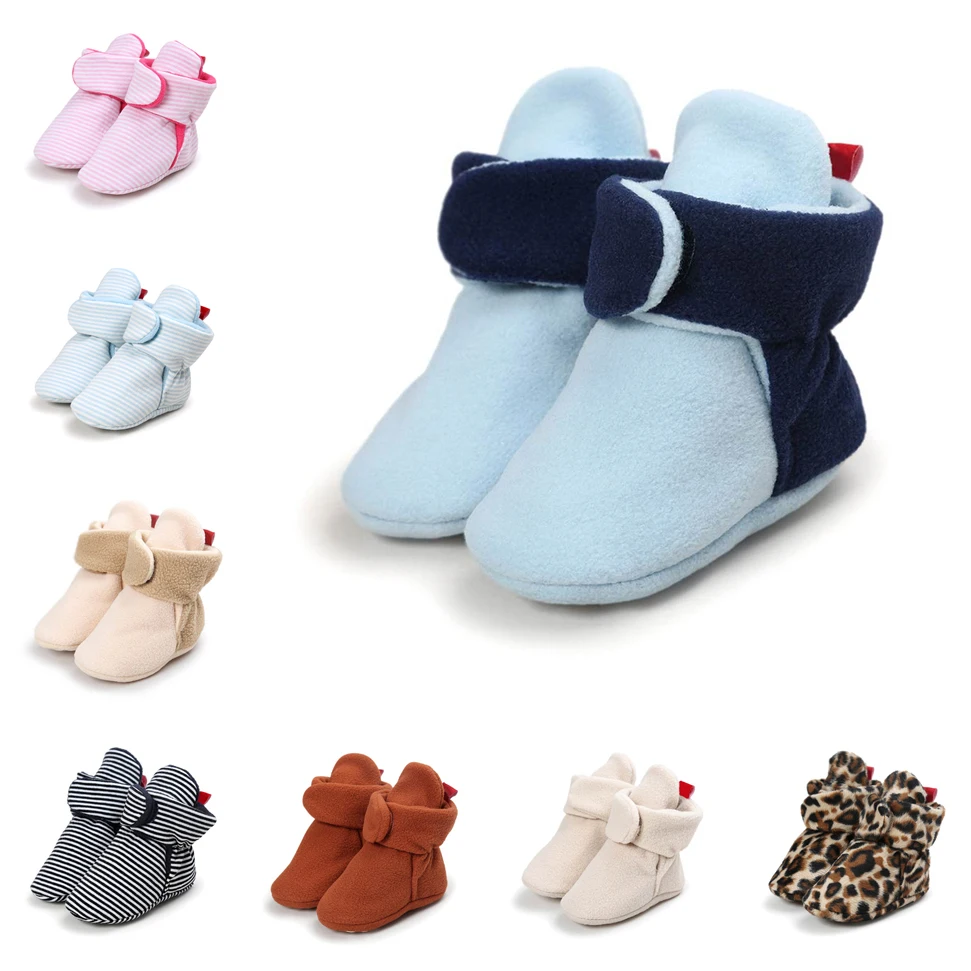 Cozie/зимние теплые ботинки унисекс из искусственного флиса для новорожденных и малышей; классическая обувь для мальчиков 0-18 месяцев