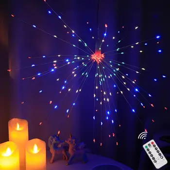 

Garland Lights Outdoor Firework Christmas Lights Solar Power LED String Copper Wire Fairy Lights Xmas Party Decor Lamp dropship