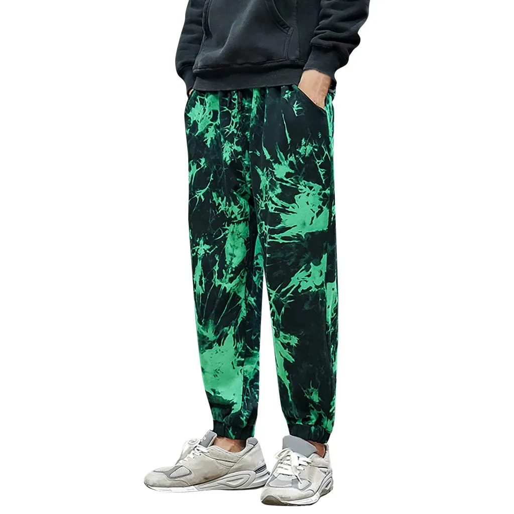 Мужские штаны с принтом хип-хоп танцевальные мотоциклетные шаровары мужские s Осень-зима с эластичной талией длинные брюки яркое повседневные штаны