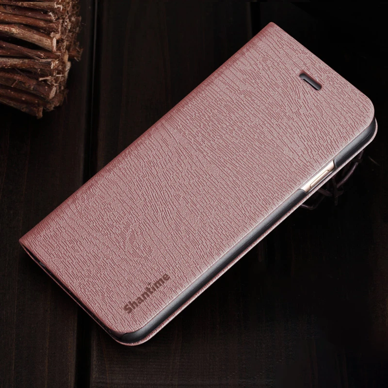 Wood grain PU Leather Case For Umi Super Flip Case For Umi Max Business Phone Bag Case Soft Silicone Back Cover - Цвет: Rose gold