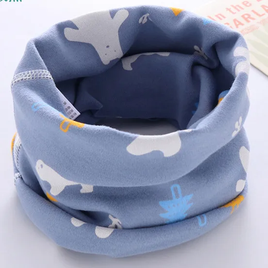 bear blue Осенняя одежда для девочек шарф детский шейный шарф для девочек, для мальчиков-хомут с круглым воротником для мальчиков и девочек шарф ребенка воротник из мультфильмов детские теплые хлопковые волшебный шейный платок - Цвет: bear blue
