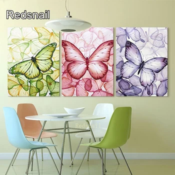 

3 pcs Colorful Butterfly wall painting Diamond Painting Picture Of Rhinestones Diamond Embroidery Mosaic Cross Stitch TT042