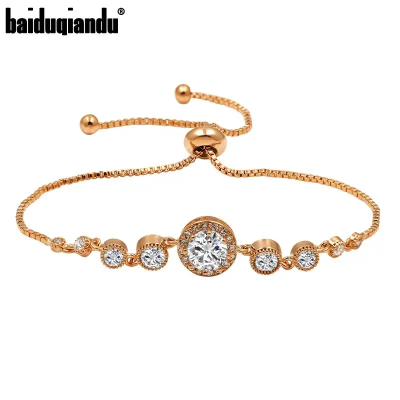Baiduqiandu бренд Sparkly Halo Круглый вырез кубического циркония CZ Кристалл Свадебные