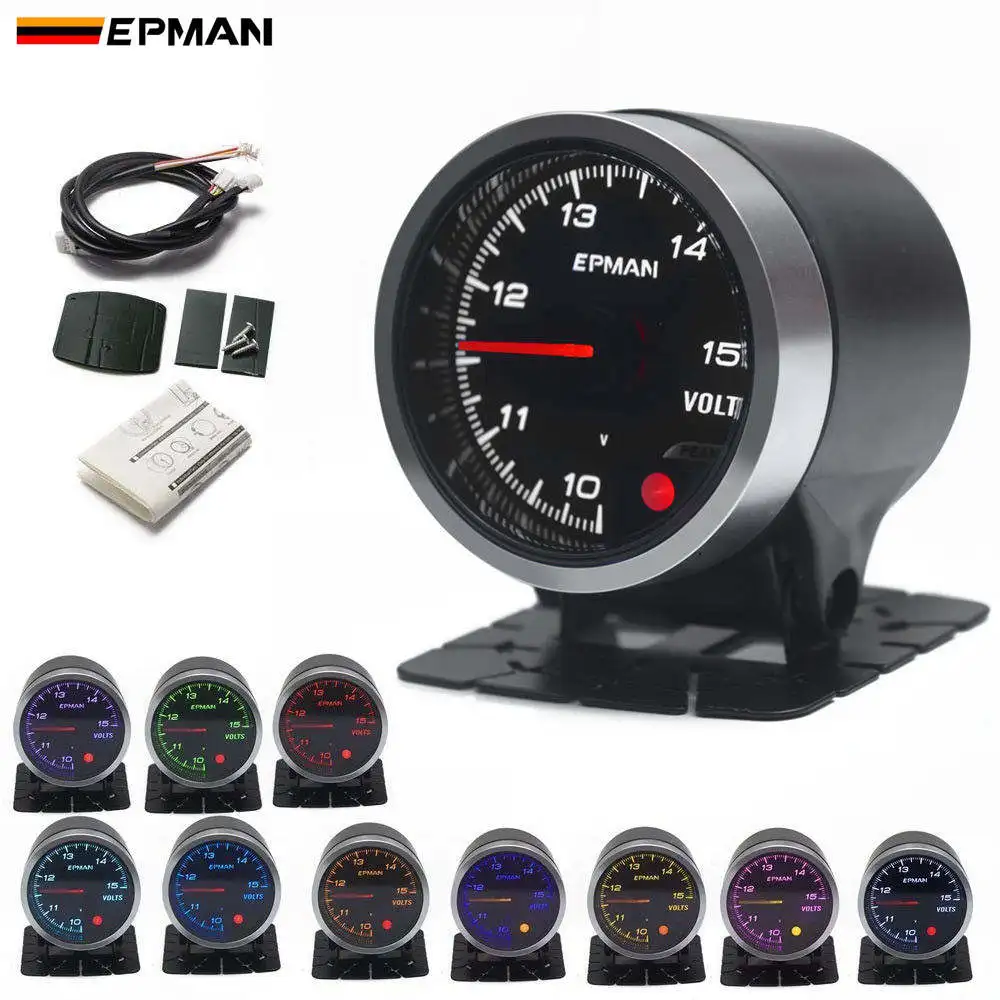 

EPMAN Racing Sport 2 дюйма 52 мм Автомобильный цифровой многоцветный измеритель напряжения + Держатель Стручка EPXX701