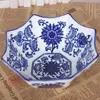 European dry fruit tray blue and white underglaze and paintedirregular shape ceramic fruite plate 6