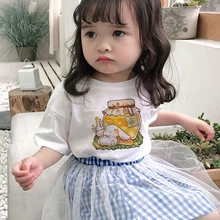 

Newborn Baby Summer T-Shirts 100% Cotton Infant Boy Short Sleeve Baby Cartoon Girl Clothes Printing Rabbit Anime Clothing Casual