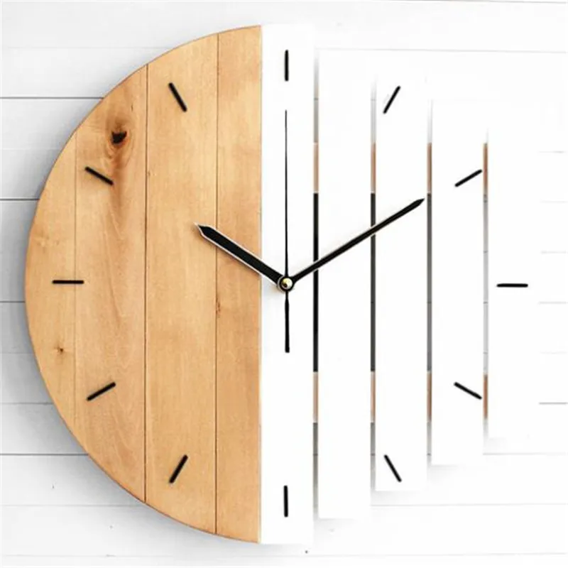 12 дюймов абстрактные промышленные стильные деревянные настенные часы домашний Декор современный дизайн винтажные деревенские стильные часы тихие настенные дизайнерские часы
