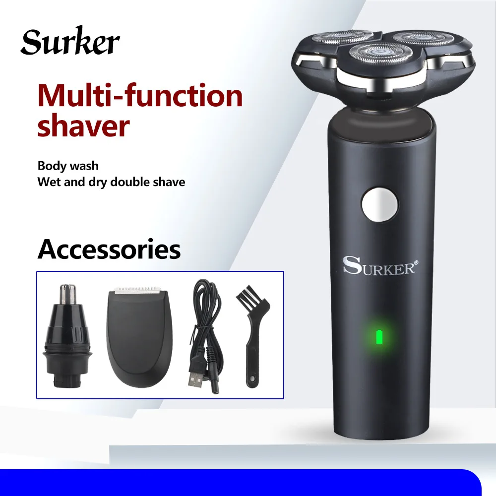 3 in 1 Men's Electric shaver trimmer for men razor water proof Beard Fast Charging mustache Cordless | Бытовая техника