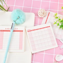 1pc memória crads mesa checklist planejamento papel memorando almofadas escritório diário planejador adesivos