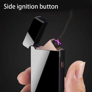 

Windproof Electronic USB Recharge Lighter Classic Inovation Double Arc Cigarette Smoking Lighter Electric Waterproof Lighter