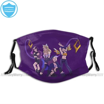 

League Of Legends Mouth Face Mask Its KDA Chibis Facial Mask Funny Kawai with 2 Filters for Adult