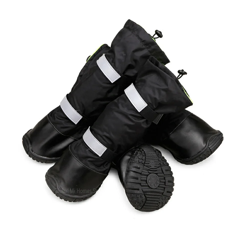 Xiaomi Youpin NAMSAN обувь для домашних животных водонепроницаемая и снегозащитная обувь для домашних животных большая Обувь для собак общая непромокаемая обувь и длинные канистры - Цвет: Black XS