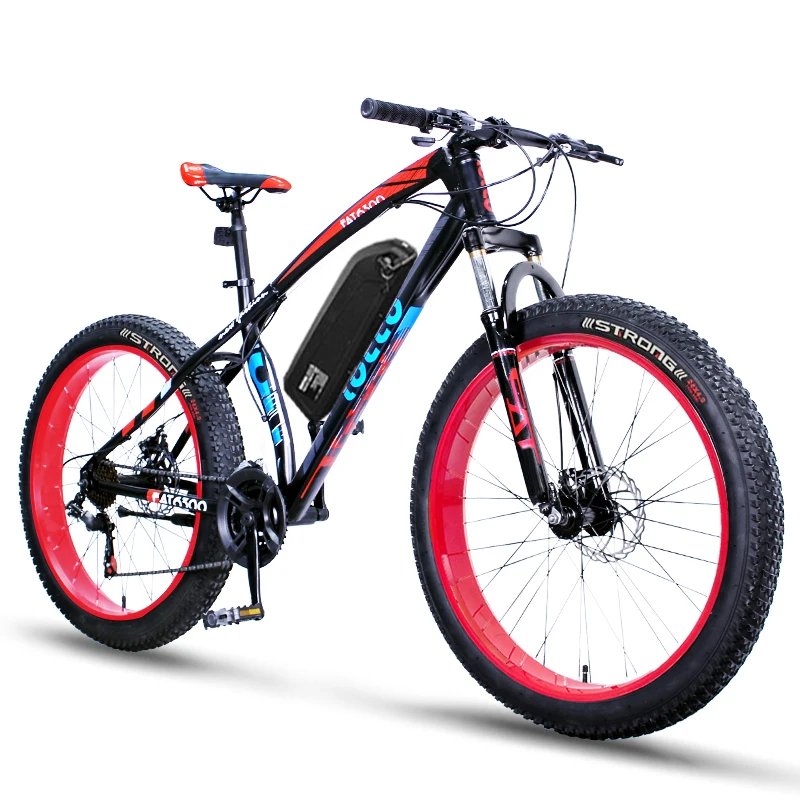 Мощный электрический велосипед, 2 колеса, электрические скутеры, 26 дюймов, 1500 Вт, 48 В, MTB, внедорожный, портативный, для взрослых, электрический самокат - Цвет: black red