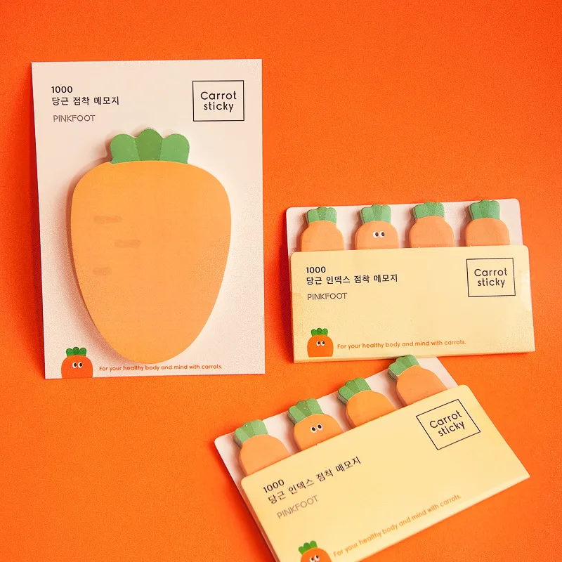 

Cute Carrot Memo Pad Sticky Notes Kawaii Paper Sticker Message To Do List Planner Stationery for School Office Supply