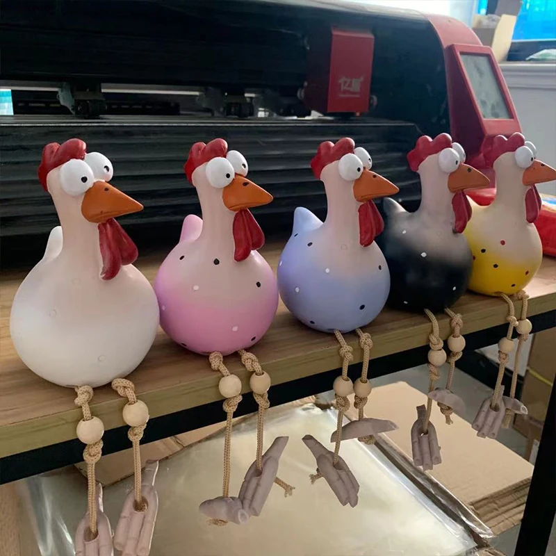 2021 Yard Art Decor Chicken Garden Lawn Plug Hen Rooster Ornaments Hens Bird Statues Edge Seater Indoor Outdoor Decorations