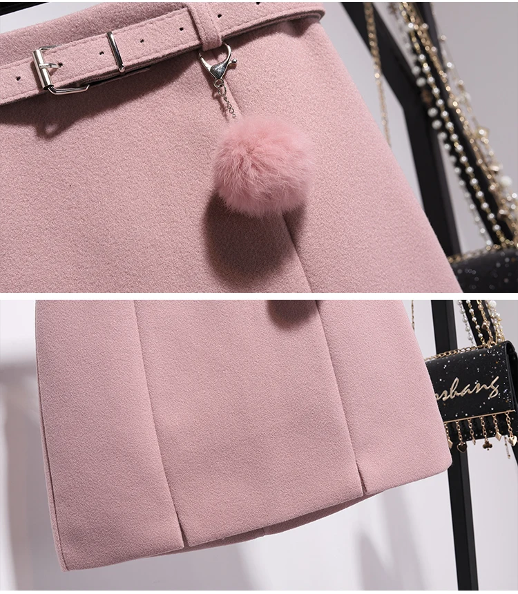 Casual Sweater 2 Piece Sets Women Beaded 3D Hairball Appliques Cute Cat O-neck Knitted Tops and Pendant A-line Woolen Skirt Suit