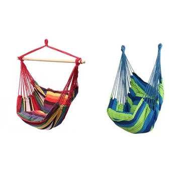 

Hanging Hammock Chair Home Garden Outdoor Swing Travel Camping Indoor Portable Relaxation with Cushion Canvas