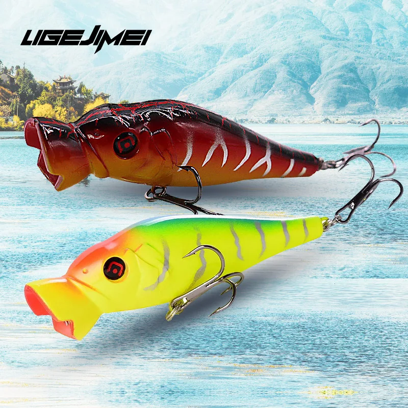 

Popper Fishing Lure Top Water Wobblers 85mm 11g Fishing Bait Isca Artificial Hard Bait With 6# Hooks Pike Lure Crankbait Bass