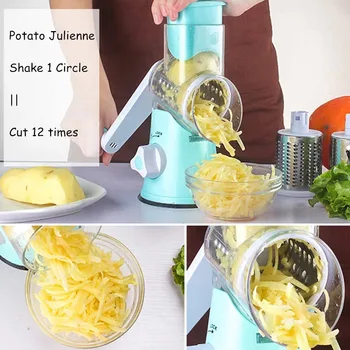 

Kitchen Accessories 3 In 1 Vegetable Cutter Slicer Multifunctional Round Mandoline Slicer Potato Cheese Kitchen Gadgets Freeship