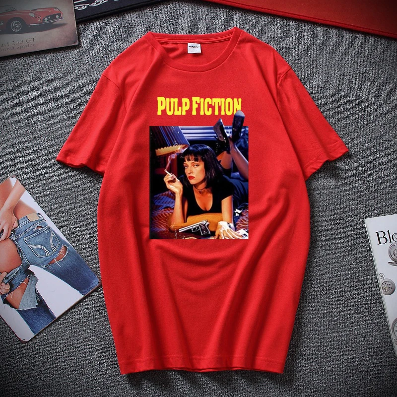 Новая летняя модная целлюлозная фантастика, плакат, 1994, Квентин Тарантино футболка мужская с круглым вырезом Shoer рукавом футболки и топы XS-2xl