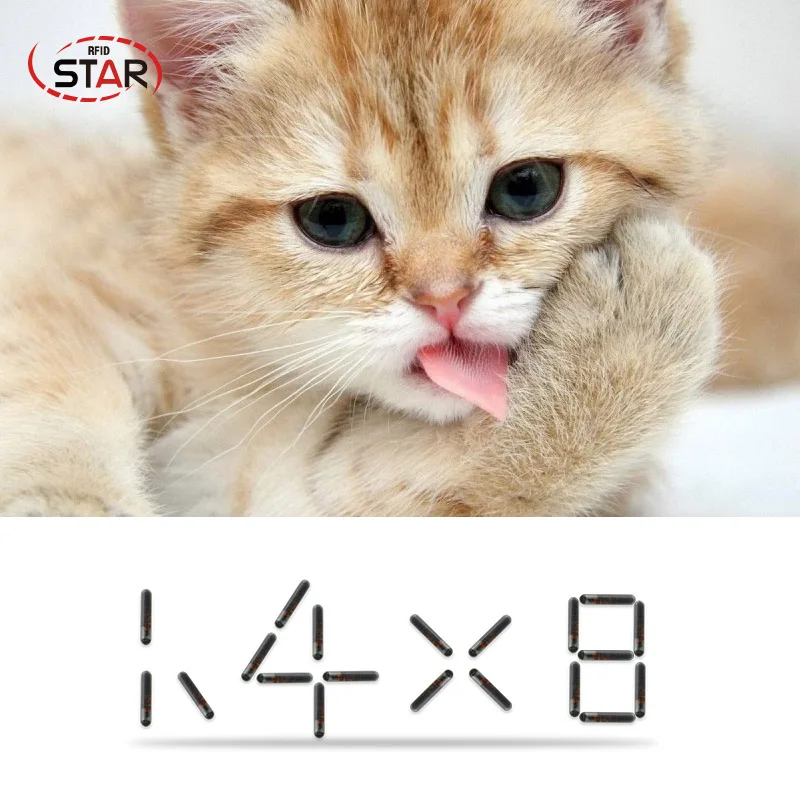 

20pcs Iso11784/5FDX-B Animal Microchip 134.2khz 1.4*8mm Pet RFID Microchip Tracking microchip Small Size Animal Chip For Cat Dog