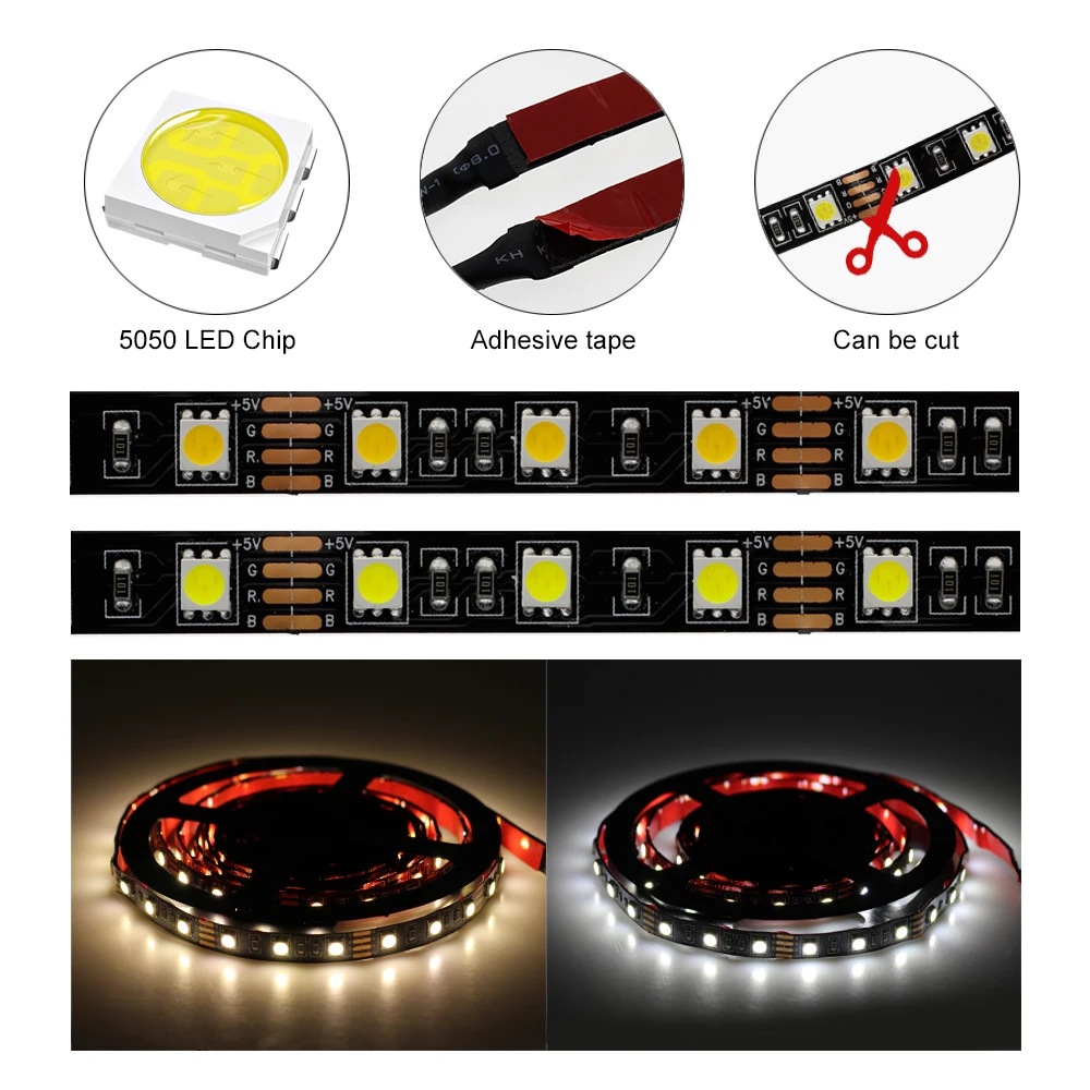 5V USB силовой светодиодный светильник белый/теплый белый 5050 SMD HDTV Настольный ПК экран подсветка и смещение светильник ing 60 Светодиодный s/m 0,5 м 1 м 2 м 3 м