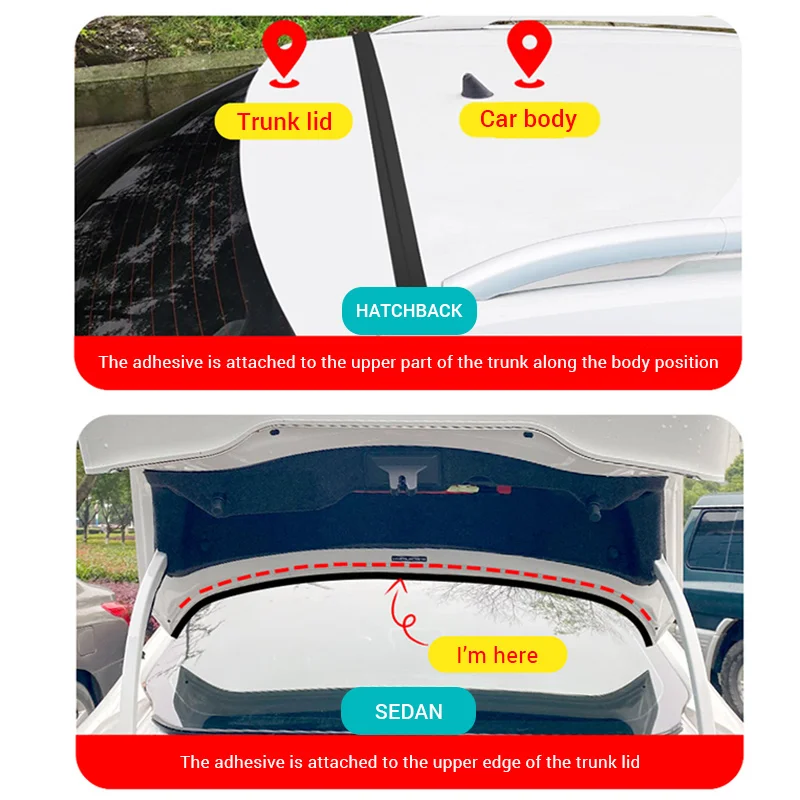 Enhanced Auto Rubber Seal Strip for Trunk Lid - Black Dustproof Car Accessory for SUVs and Hatchbacks