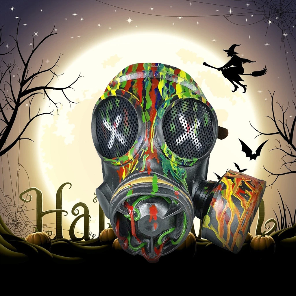 怖い不気味なハロウィンフェイスマスク仮装ホラー人形ガスマスクマスク怖いおもちゃトリッキーおもちゃジョークギフトノベルティおかしい驚愕おもちゃ Gags Practical Jokes Aliexpress