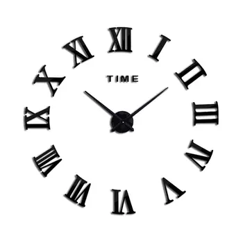 

3d big acrylic mirror wall clock diy quartz watch still life clocks modern home decoration living room stickers