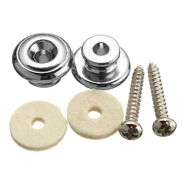 2 Pcs/Pair Guitar Strap Buttons with Mushroom Head Guitar Parts Accessories for Electric Acoustic Guitar Bass Belt Buckle