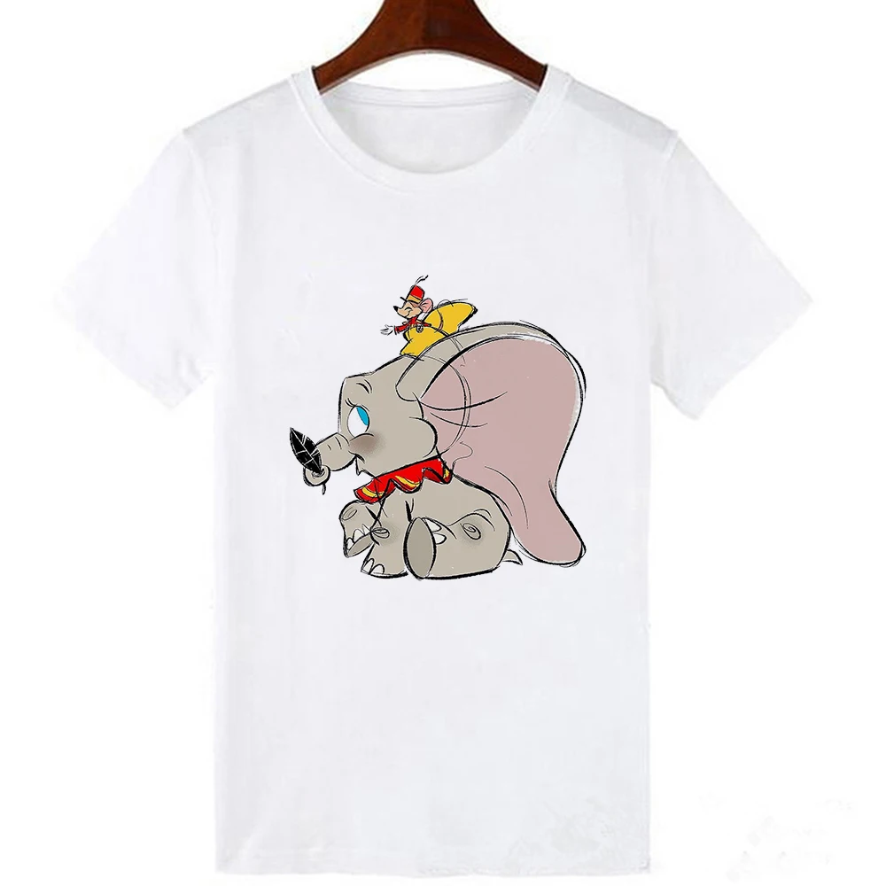 Children T-Shirts Disney Dumbo Elephant T Shirt Famliy Look Baby Girl Boy Brothers and Sisters Tshirt Harajuku Adult Unisex Top matching family pj pants Family Matching Outfits