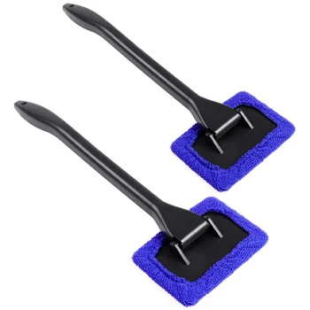 

2-Piece Car Windshield Cleaning Brush Automatic Window Glass Cleaning Brush Tool Long Handle Blue