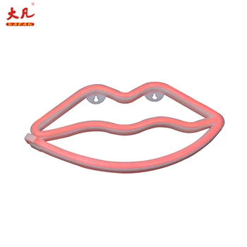 

Hot sale led night light neon lip table lamp for christmas party decoration