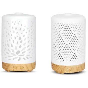 

2 pcs Ceramic Ultrasonic Aroma Diffuser Air Humidifier Purifier Atomizer Essential Oil Diffuser for Home EU Plug