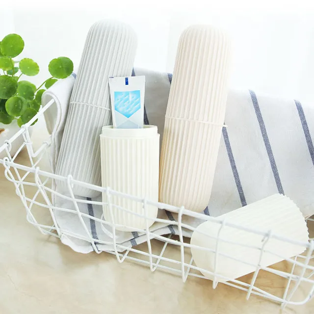 Fogkefe Tartó Borítóval Műanyag Fogkefék Fogkrém Tároló Doboz Hordozható Utazási Kemping Borító Otthoni Egészségügyi Szervező Tok - Image 5