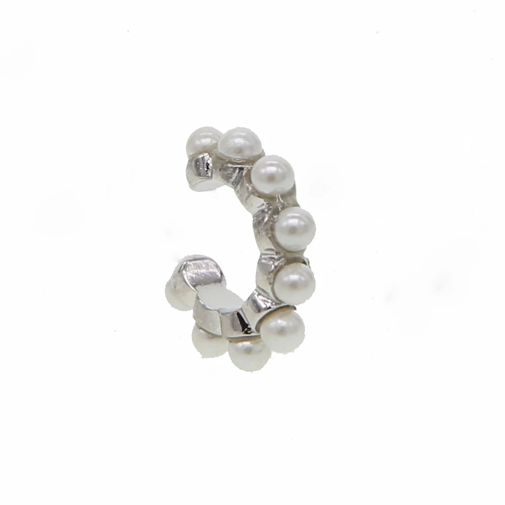

factory price wholesale xmas ear cuff earrings with fresh pearl paved gold color plated mini cute ear cuff lead nickle free