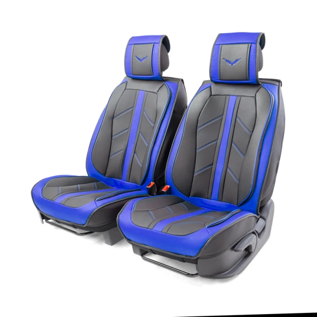 Frame 3D capes for front seats &quotcar performance&quot 2 pcs. eco-leather cus-3012 BK/BL | Автомобили и мотоциклы