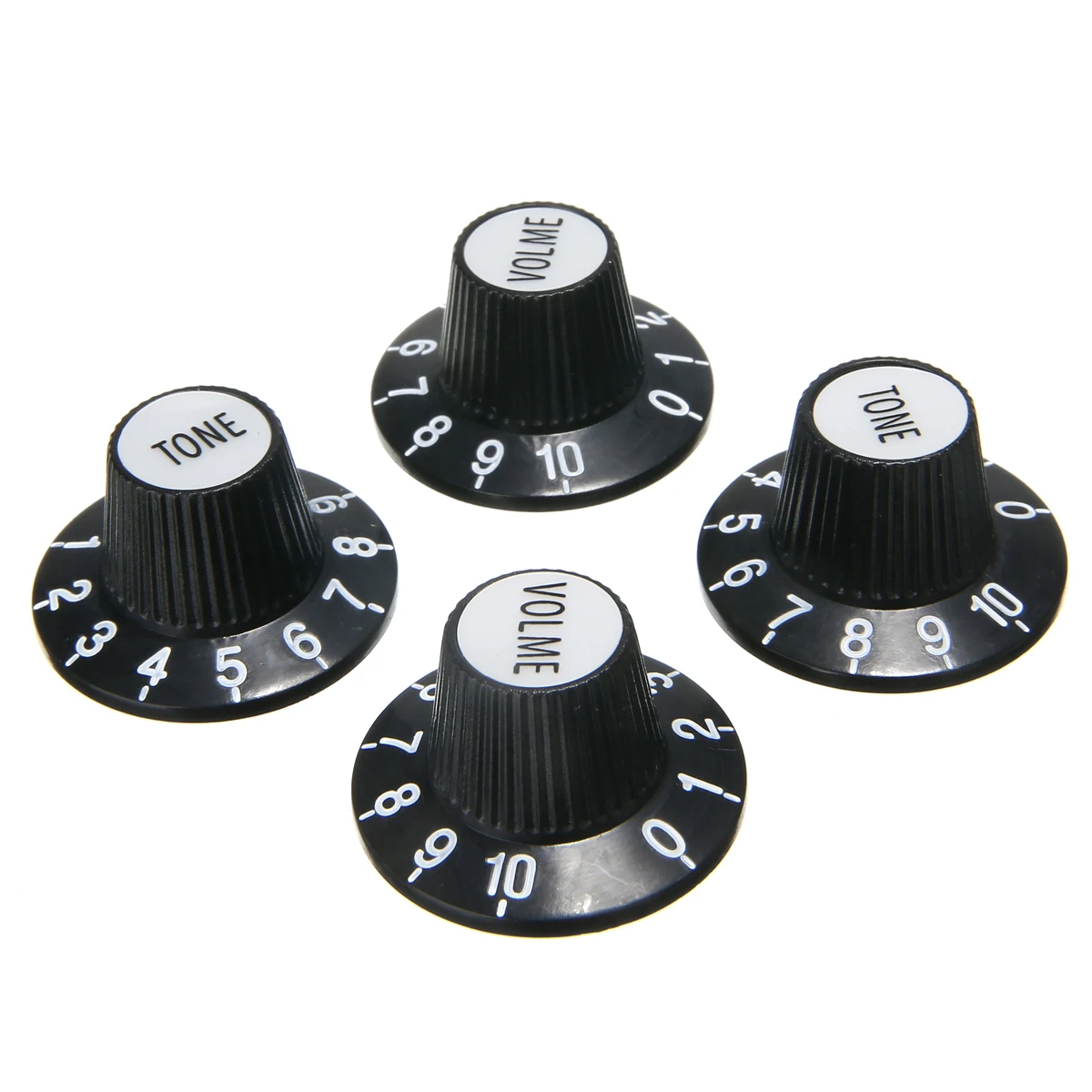 4Pcs/set New Guitar Control Knobs Silver Top Hat Bell For Gibson Les Paul For SG Tone and Volume Adjustable