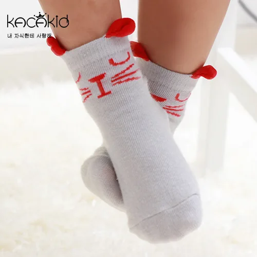 

Kacakid Spring And Autumn Children's Socks Men And Women Baby Cute Cat Ear Cotton Socks Short Socks Infants Cartoon Socks