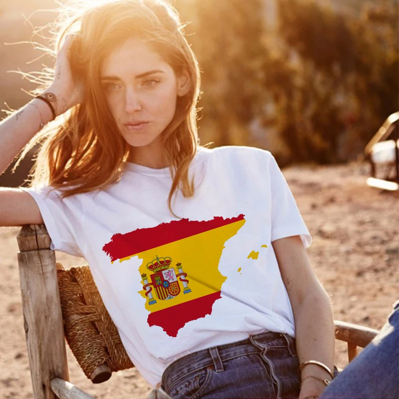 Испанский национальный день печатных футболки мультфильм корриды женские с коротким рукавом повседневные белые футболки Топы женские футболки оверсайз - Цвет: XWT1013