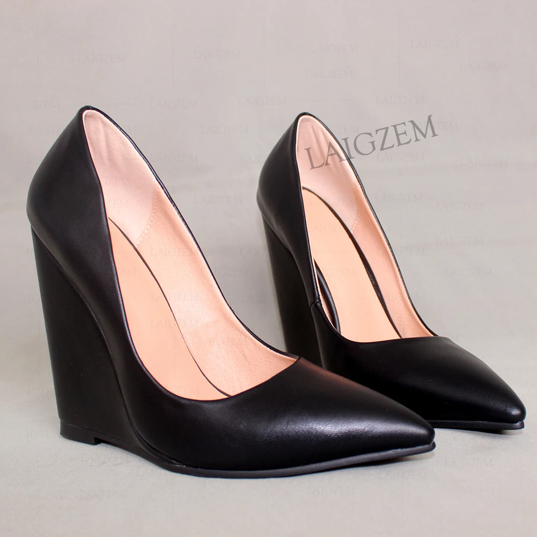 Женские туфли-лодочки на танкетке DOHBANER с острым носком без застежки высоком