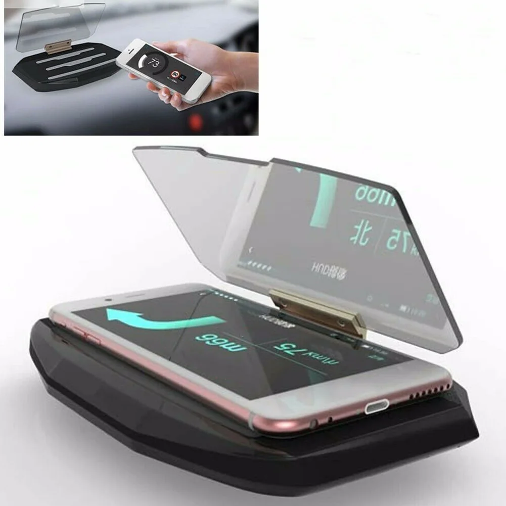 HUD держатель Стеклянный кронштейн автомобильная подставка для приборной панели Крепление на голову дисплей gps проектор телефон навигация Предупреждение