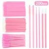 200 Pcs Disposable Crystal Makeup Brushes Tool Set Eyelash Lip Microbrush Mascara Wands Applicator Swab Eyelash Extension Tools 2