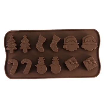

Christmas Chocolate Mold Snowman Socks Christmas Trees Silicone Cake Mould Candy Cookies DIY Make Tool